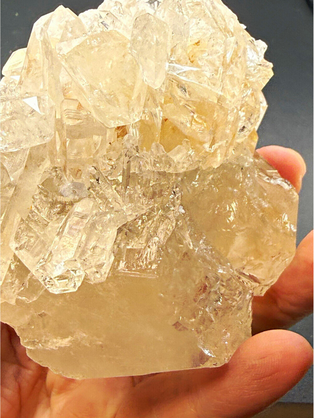Clear Quartz & Calcite Crystal Cluster 1.265 LB (574g) Natural Mineral Specimen
